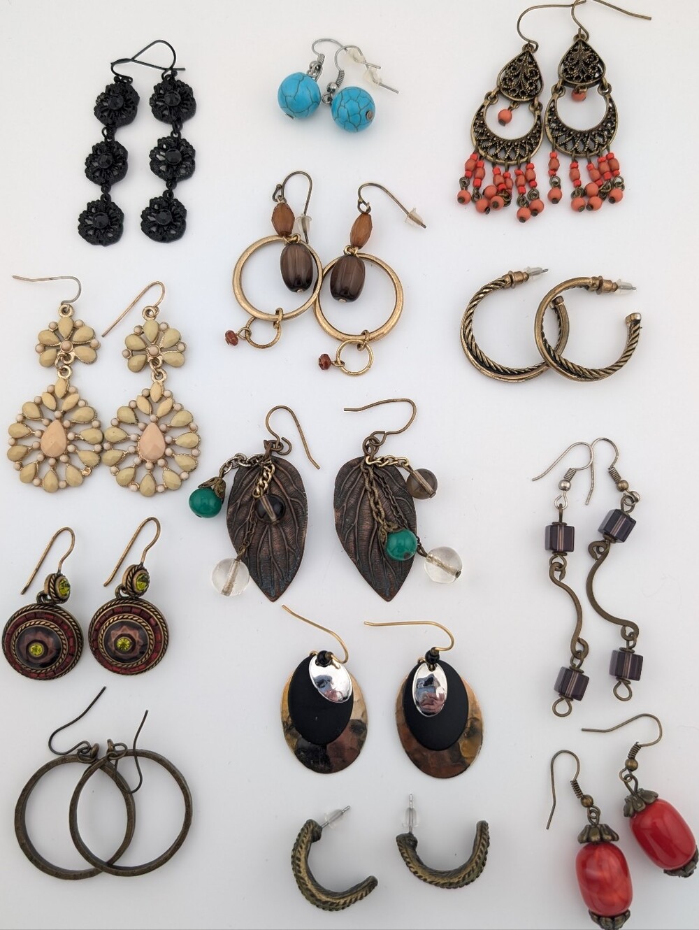 Jewelry Lot #94 - Bohemian Earrings - Vintage & Modern - Estate Jewelry Bag